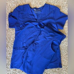 Women's Figs Blue Scrub Set